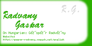 radvany gaspar business card
